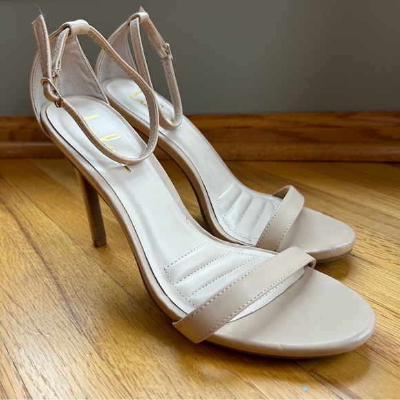 Lulus Nude Faux Leather Stiletto Heels - Picture 1 of 7